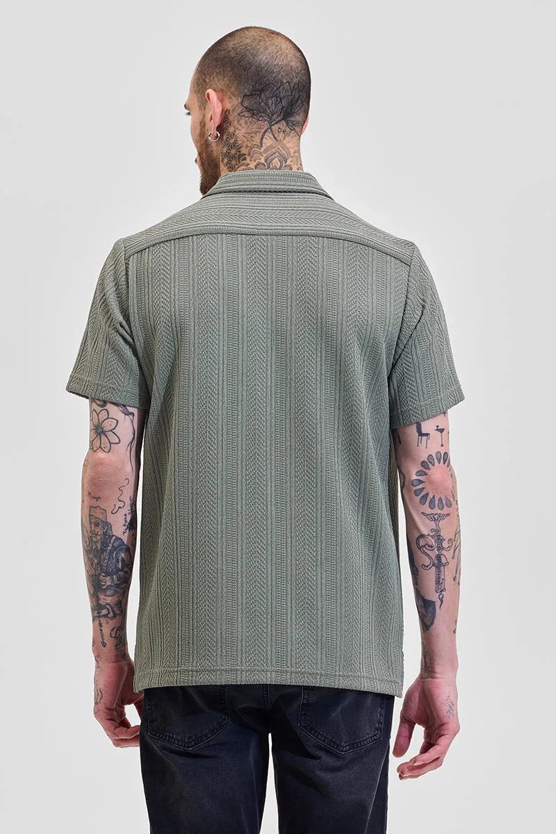 Sage Textured Box Fit Shirt