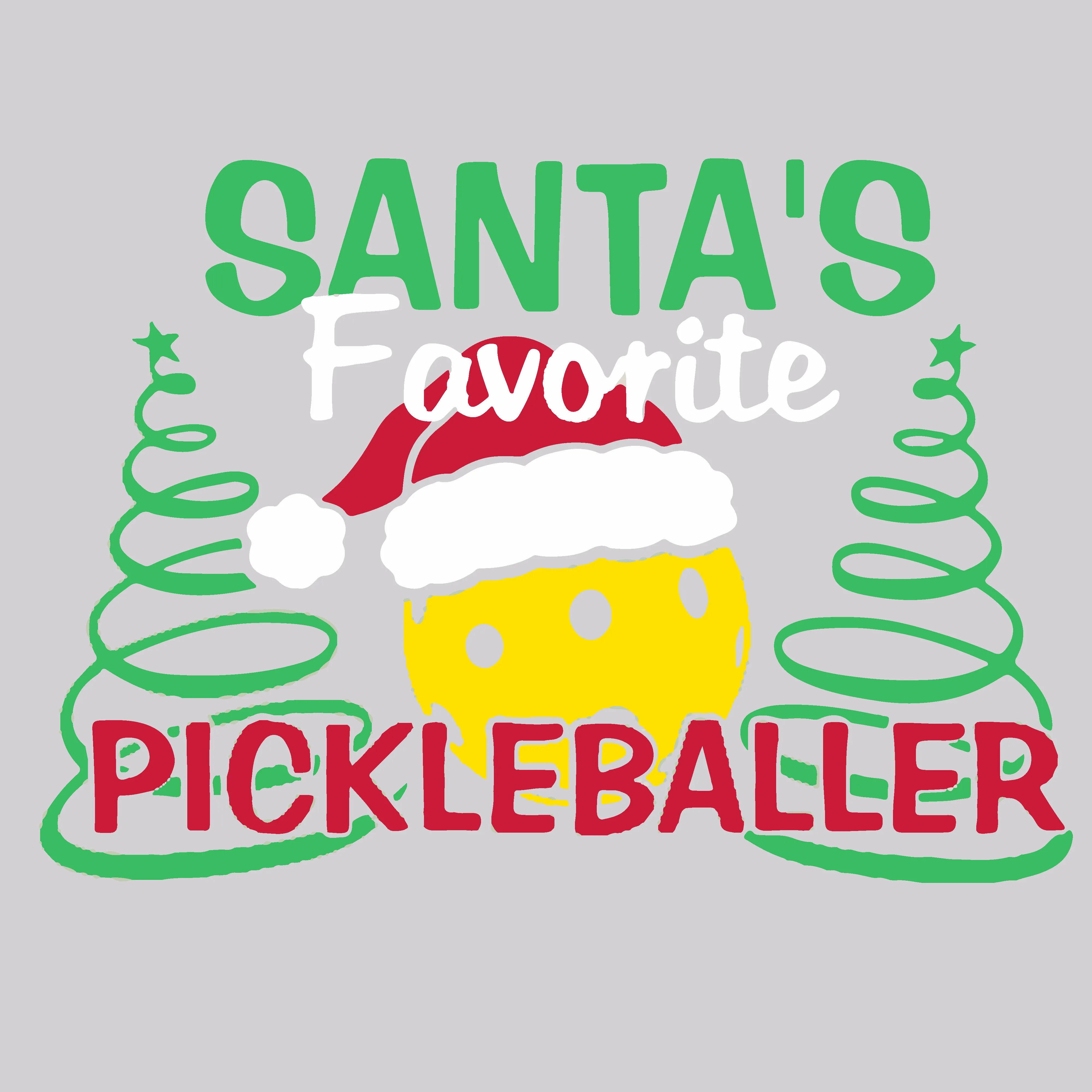 Santa's Favorite Pickleballer | Women’s Long Sleeve V-Neck Pickleball Shirt | 100% Polyester