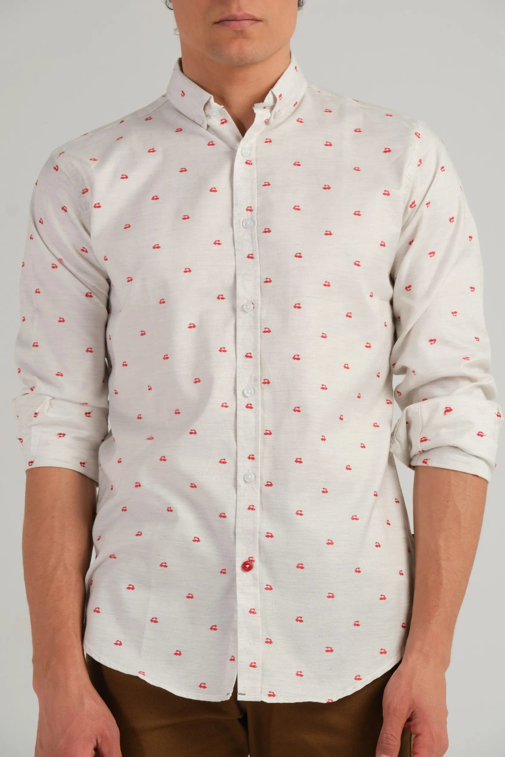 SELF EMB. SLIM FIT SHIRT