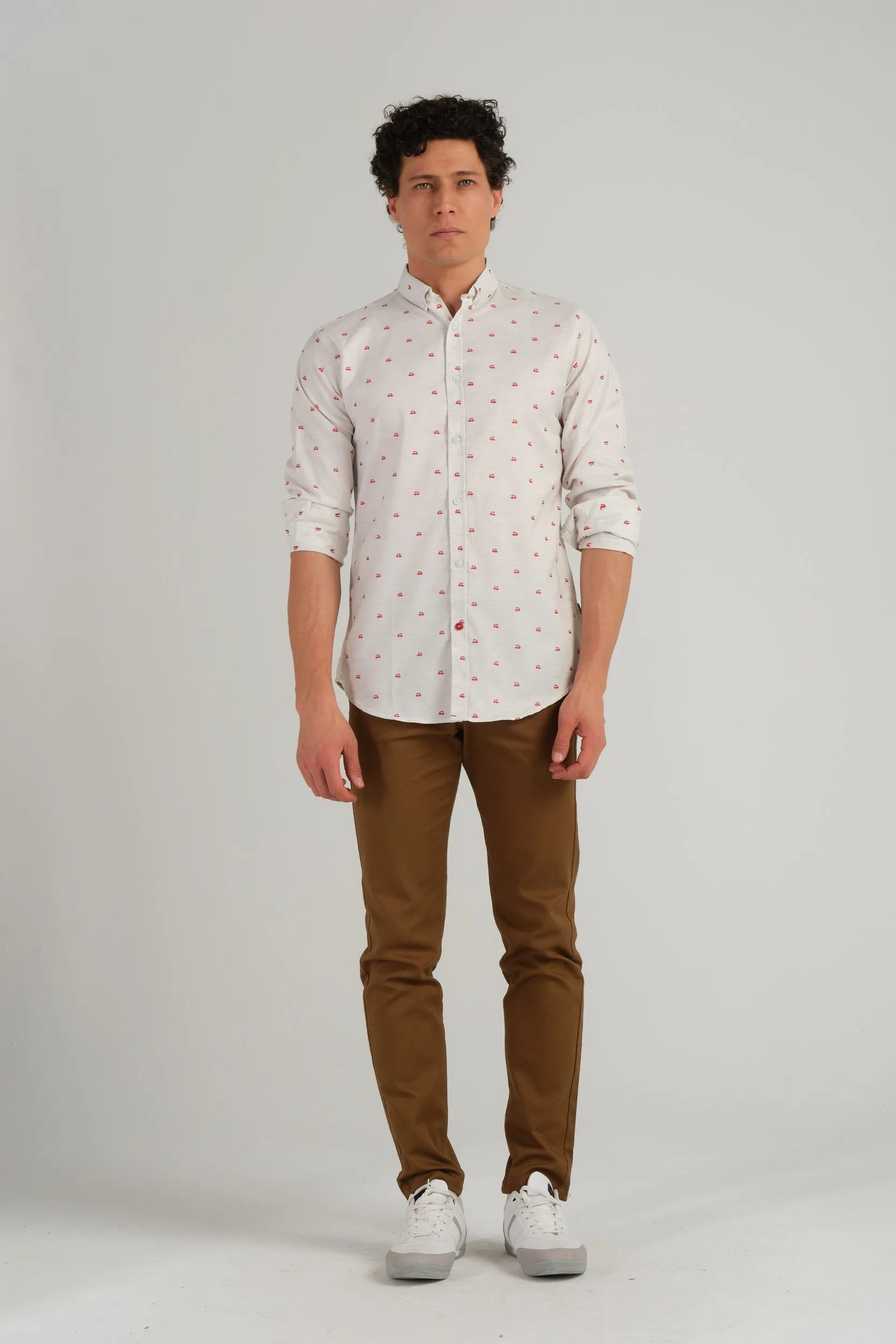 SELF EMB. SLIM FIT SHIRT