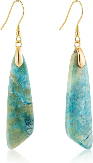 SELOVO Jasper Stone Earrings for Women Trendy Dangle Earrings Fishhook Drop Earrings