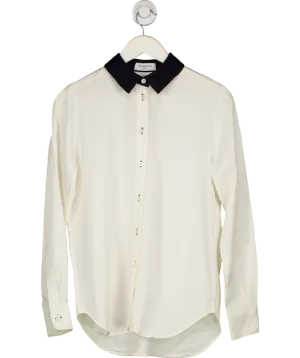 Serena Bute Ivory / Black Contrast Collar Shirt UK S