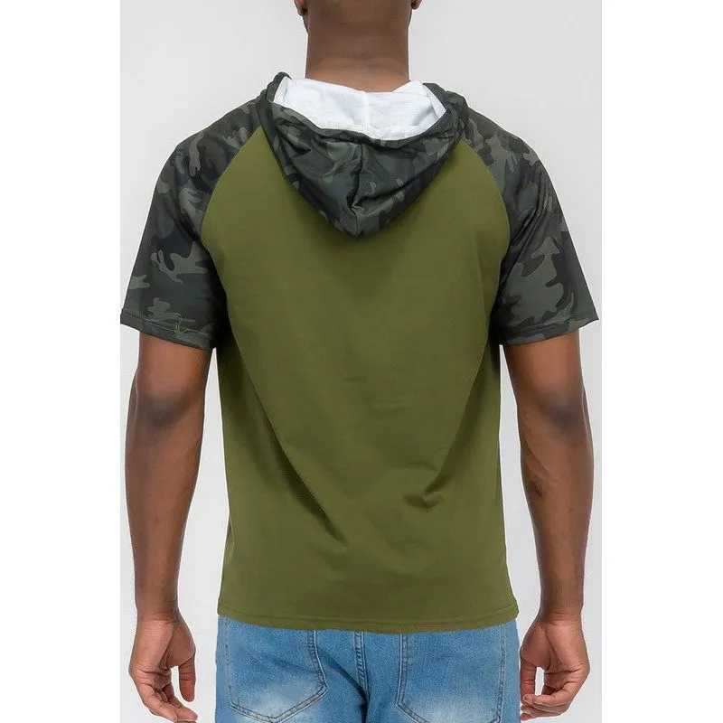 SHORT SLEEVE CAMO COLOR BLOCK