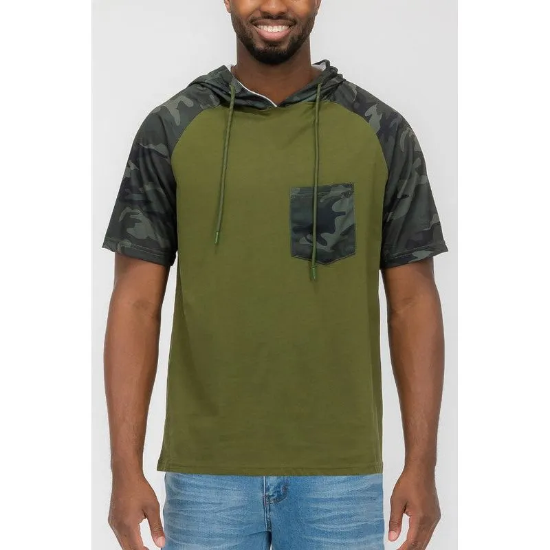 SHORT SLEEVE CAMO COLOR BLOCK