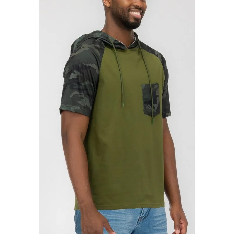SHORT SLEEVE CAMO COLOR BLOCK