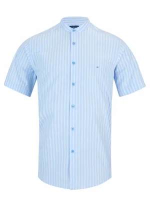 Short Sleeve Grandad Shirt - Lt Blue 22