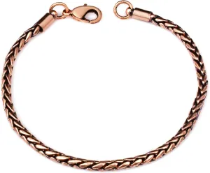 Silver Palace Solid Copper Anklet for Women, Copper Wheat Chain Barefoot Jewelry
