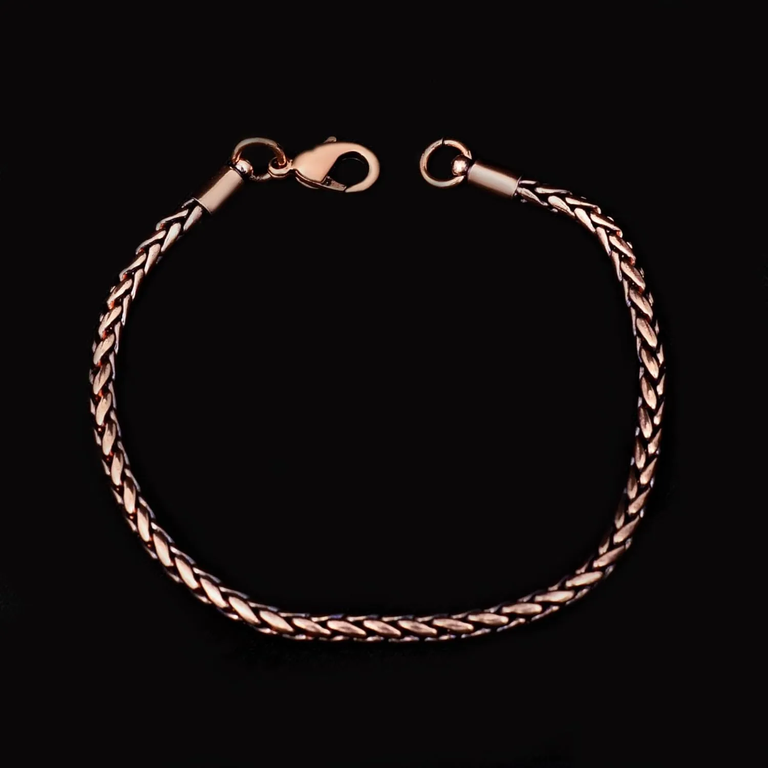 Silver Palace Solid Copper Anklet for Women, Copper Wheat Chain Barefoot Jewelry