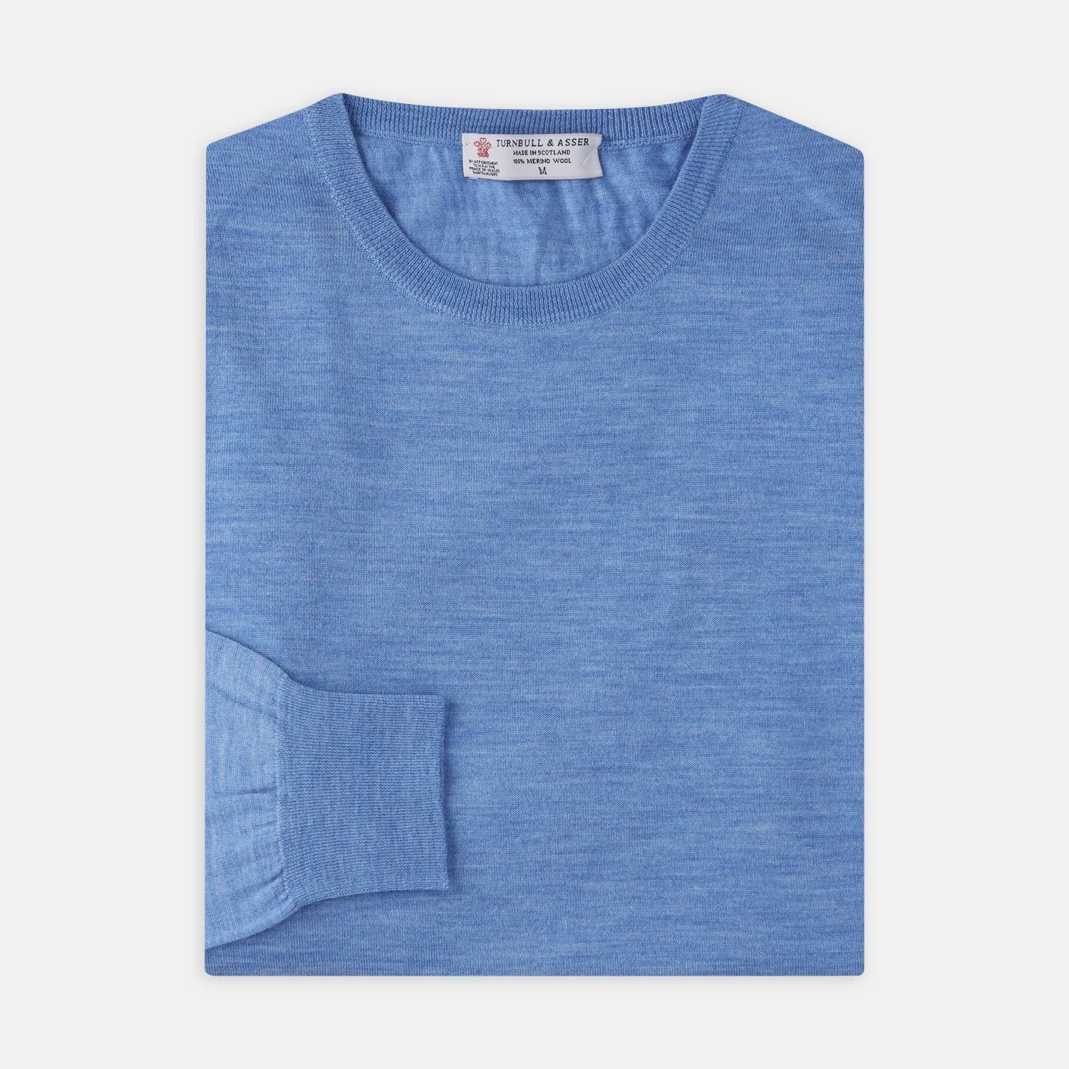 Sky Blue Fine Merino Crew Neck Jumper