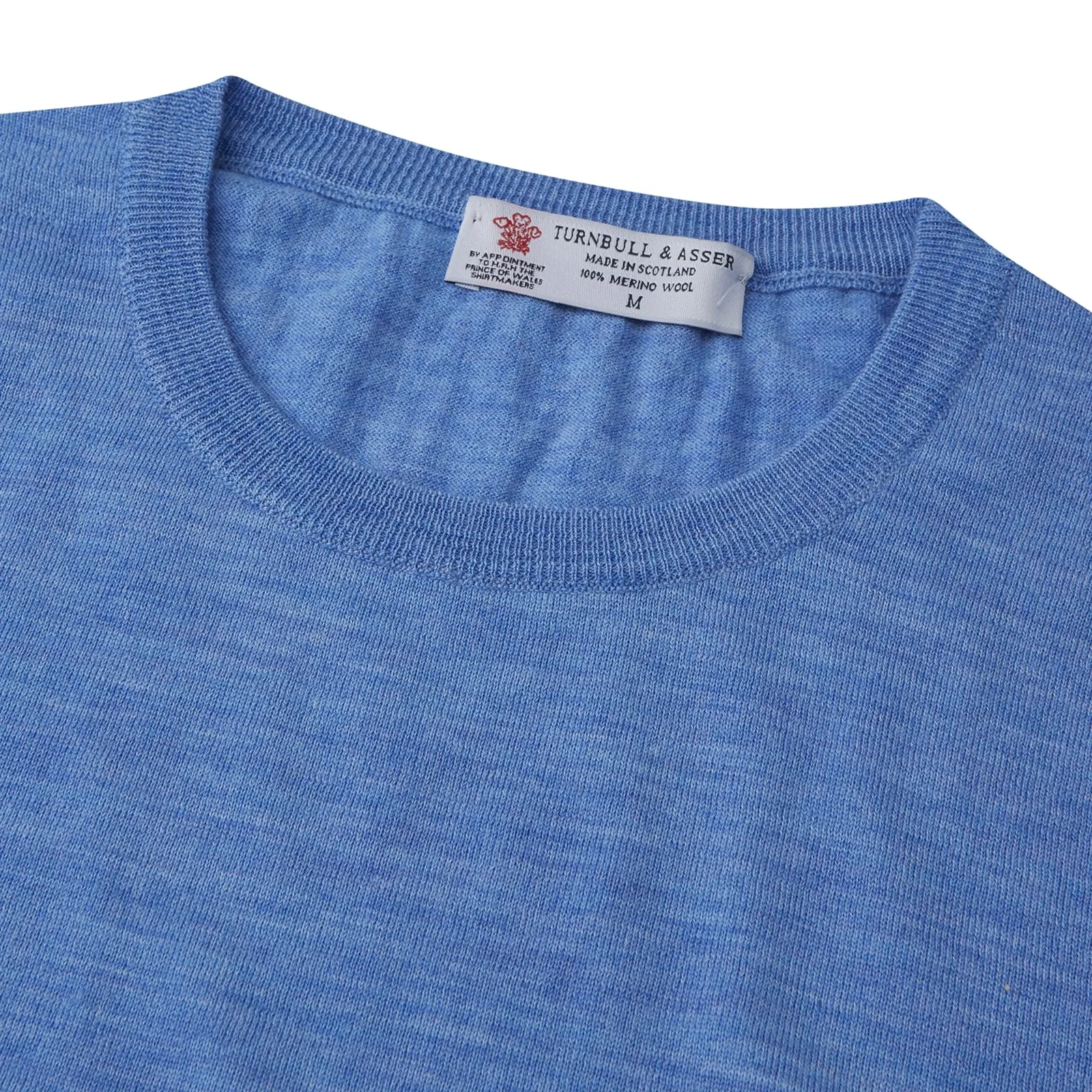 Sky Blue Fine Merino Crew Neck Jumper