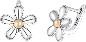 SLUYNZ 925 Sterling Silver Retro Flower Cuff Earrings Piercing for Women 5CM Vintage Flower Wrap Earrings Huggie Studs