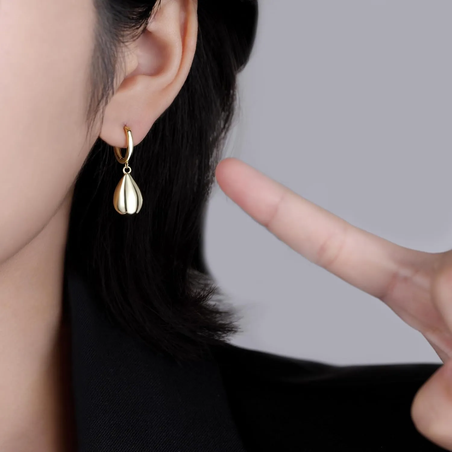 SLUYNZ 925 Sterling Silver Teardrop Dangle Earrings for Women Teens Waterdrop Dangle Earrings Drop Chunky Earrings