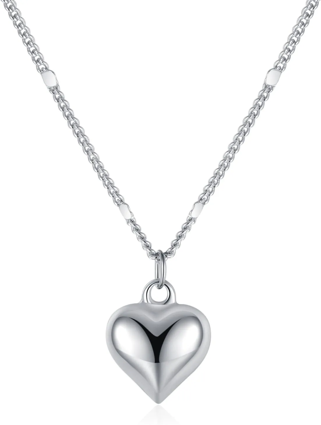 SLUYNZ Solid 925 Sterling Silver Love Heart Choker Necklace for Women Teens Simple Sweet Heart Pendant Necklace