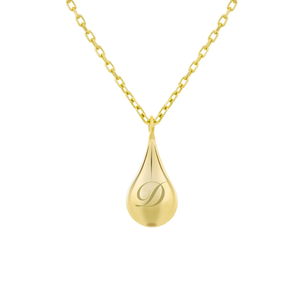 Solid 14K Real Gold Handmade Tear Drop Ashe Holder Cremation Pendant Keepsake Memorial, Custom Engraving Jewelry for Human Ashes Tear Drop Urn Necklace, (14K - L, Just Pendant)