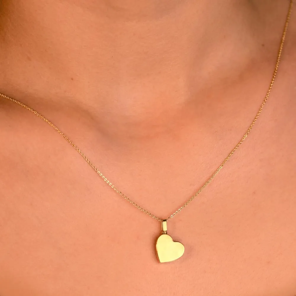 Solid Gold Heart 14K - Cremation Jewelry for Ashes Holder Memorial Heart Urn Necklace, Keepsake Jewelry - Human Ashes Cremation Pendant, 14K - L, Just Pendant)