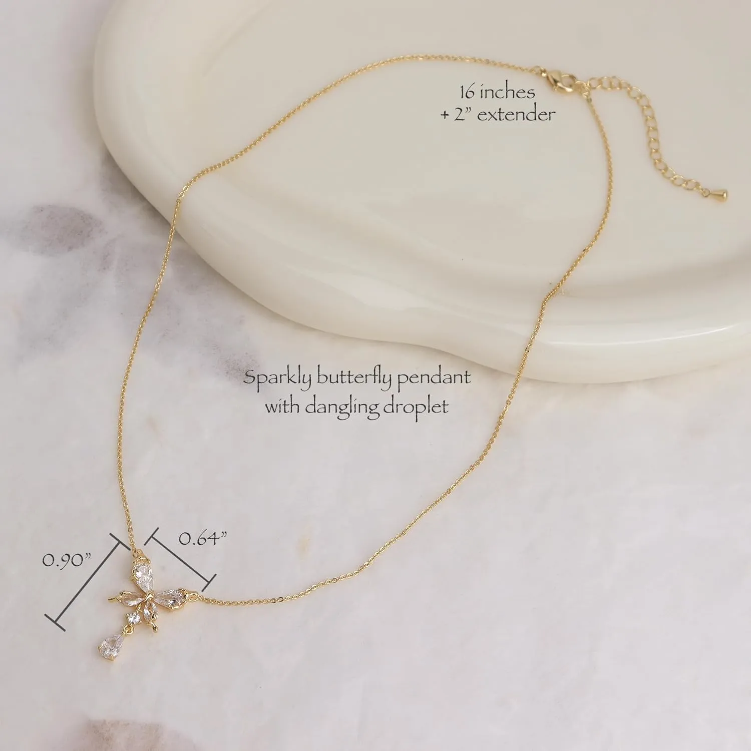 Sonateomber Dainty Chain Simple Pendant Necklace for Women, Cute Statement Rhinestone Single Dangle Necklaces Thanksgiving Christmas Jewelry Gift