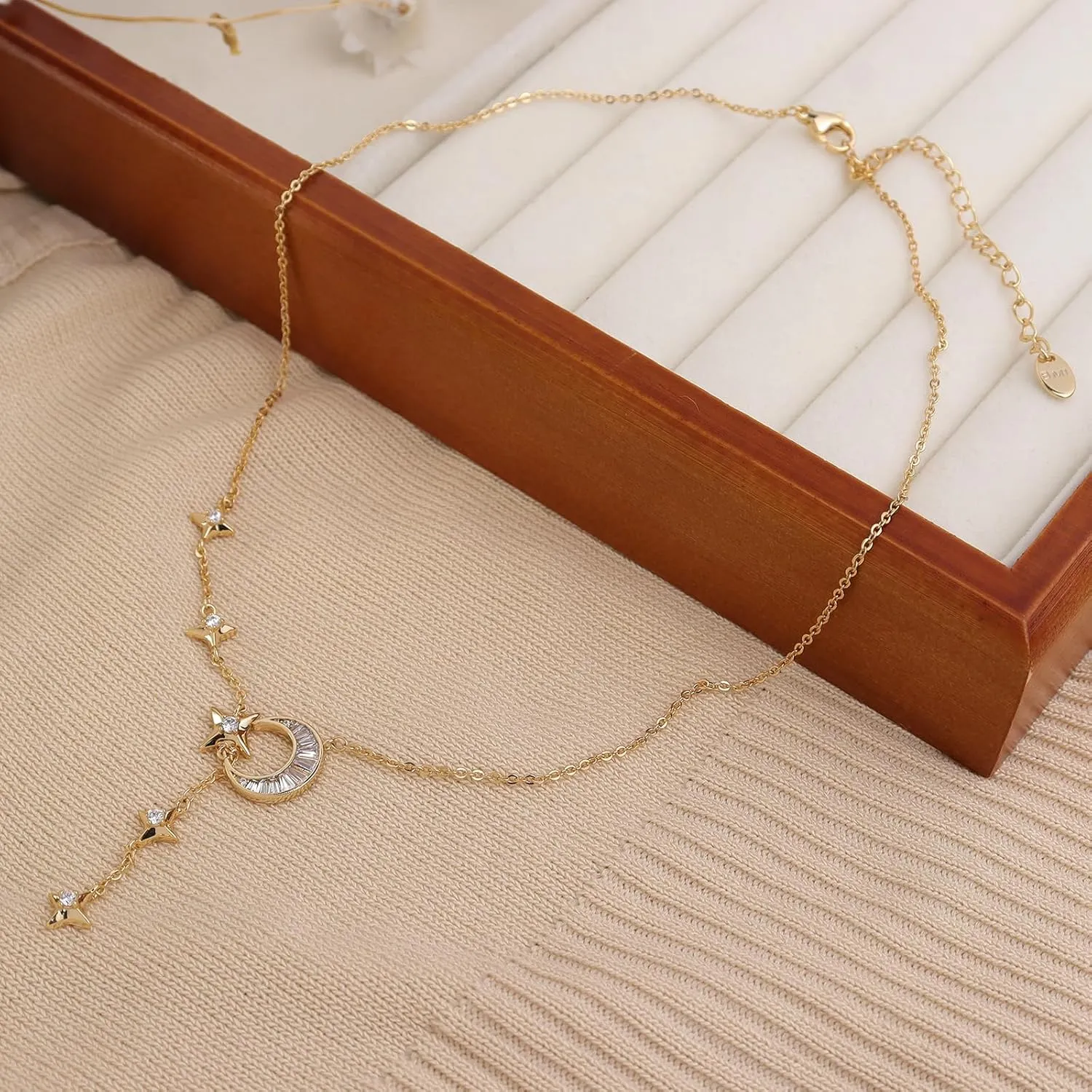 Sonateomber Dainty Gold Charm Choker Necklaces for Women, Square Emerald Heart Bow Cross Pendant Adjustable Chain Wedding Prom Jewelry Gifts
