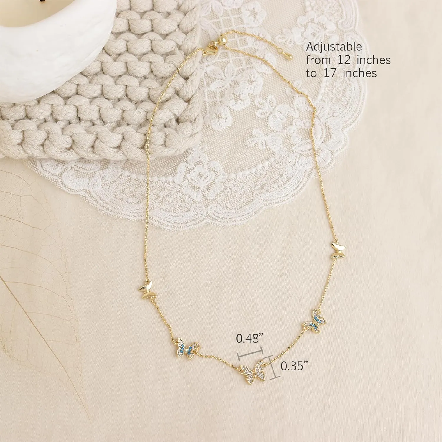 Sonateomber Gold Beaded Charm Choker Necklaces for Women, Dainty Cute Rainbow Crystal Rhinestone Dangle Pendant Necklace Prom Fashion Jewelry Gift