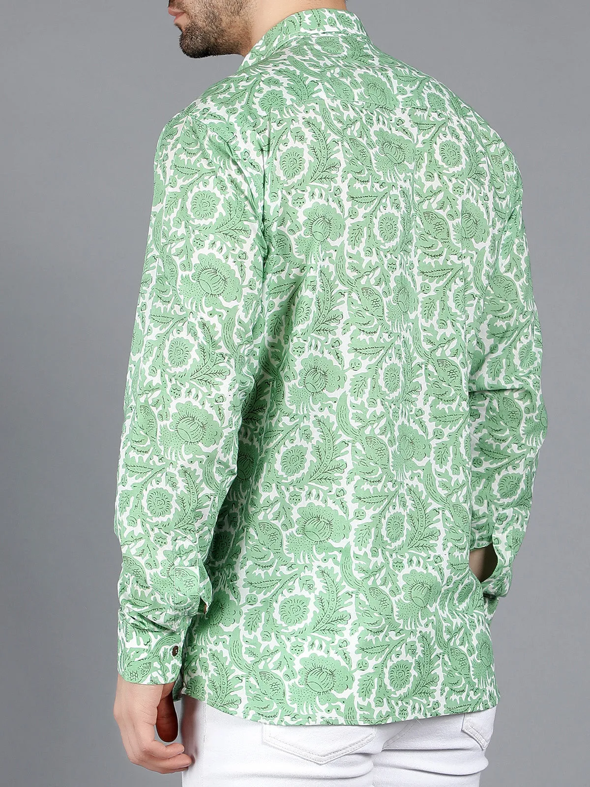 Spica Handblock Shirt Green