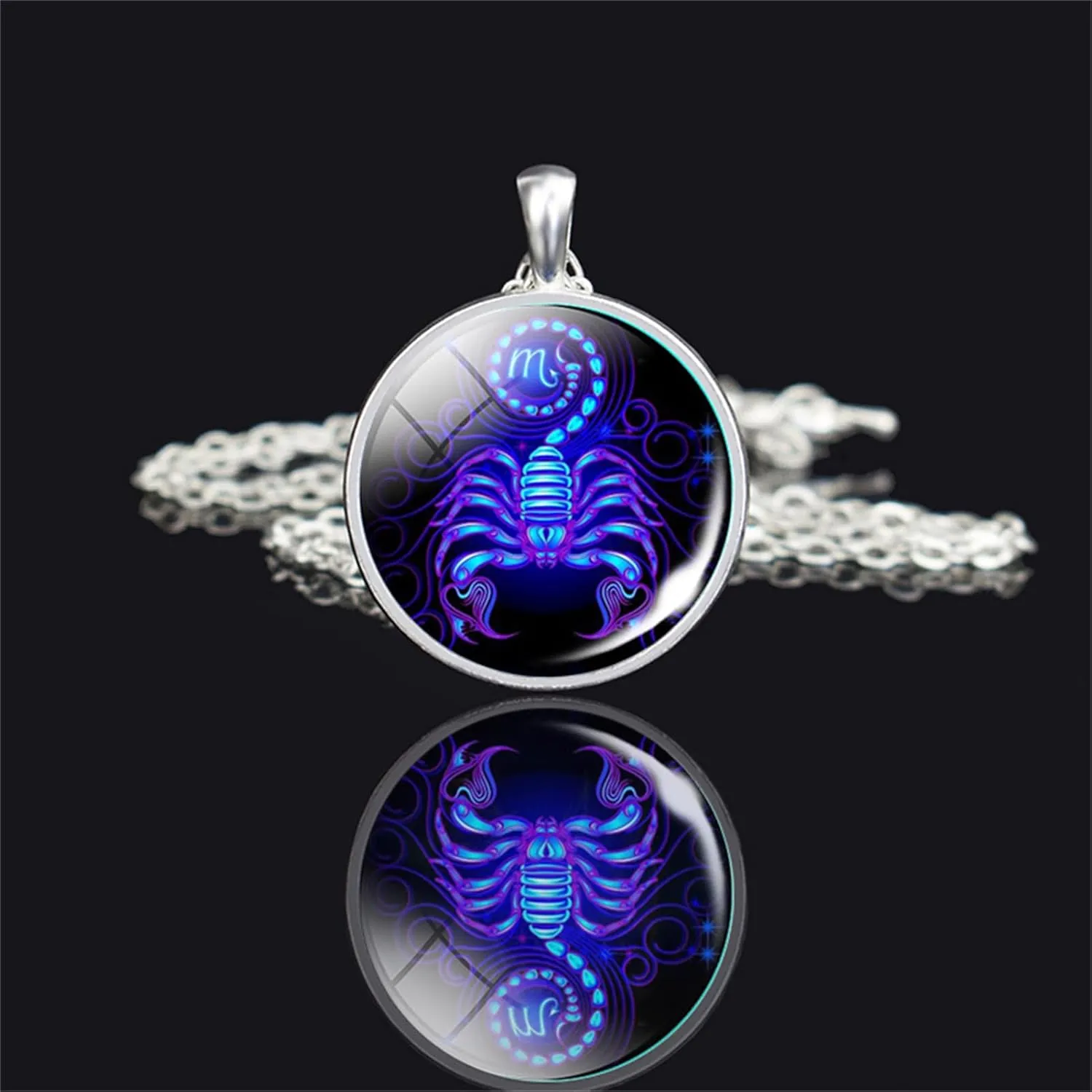 Spirit Necklace Zodiac, Serene Manifestation Necklace, Zodiac Pendant Necklace, 12 Constellation Luminous Stone Couple Necklace, Gift Ideal For Horoscope Lovers.