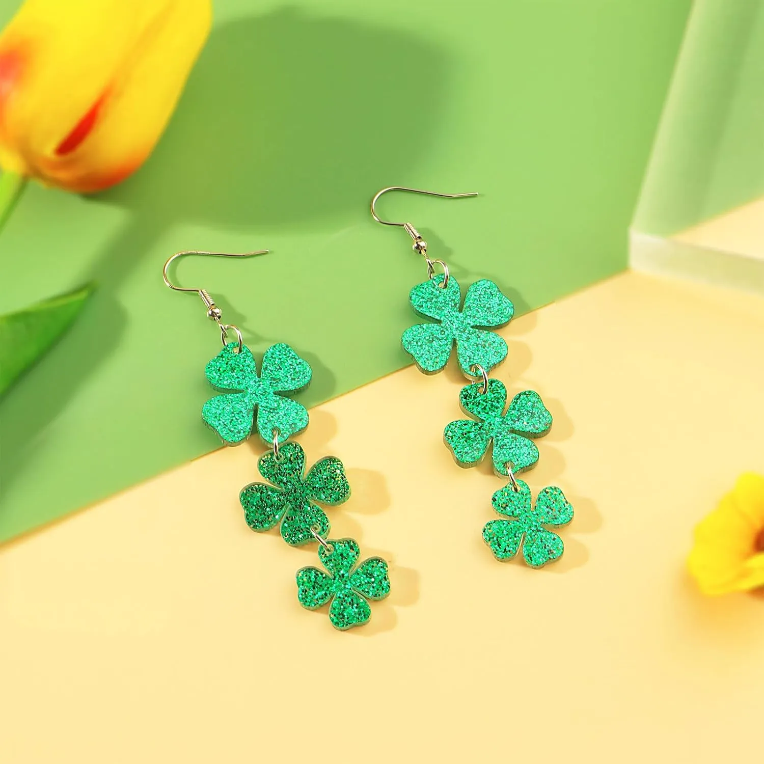 St Patricks Day Accessories Irish Shamrock Earrings St Patricks Day Earrings Acrylic Green Drop Earrings Irish Holiday Earrings Jewelry St Patricks Day Shirt Women Outfits