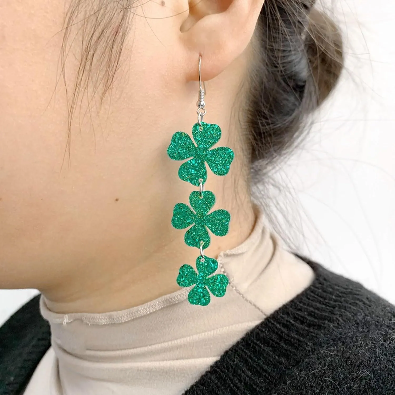St Patricks Day Accessories Irish Shamrock Earrings St Patricks Day Earrings Acrylic Green Drop Earrings Irish Holiday Earrings Jewelry St Patricks Day Shirt Women Outfits