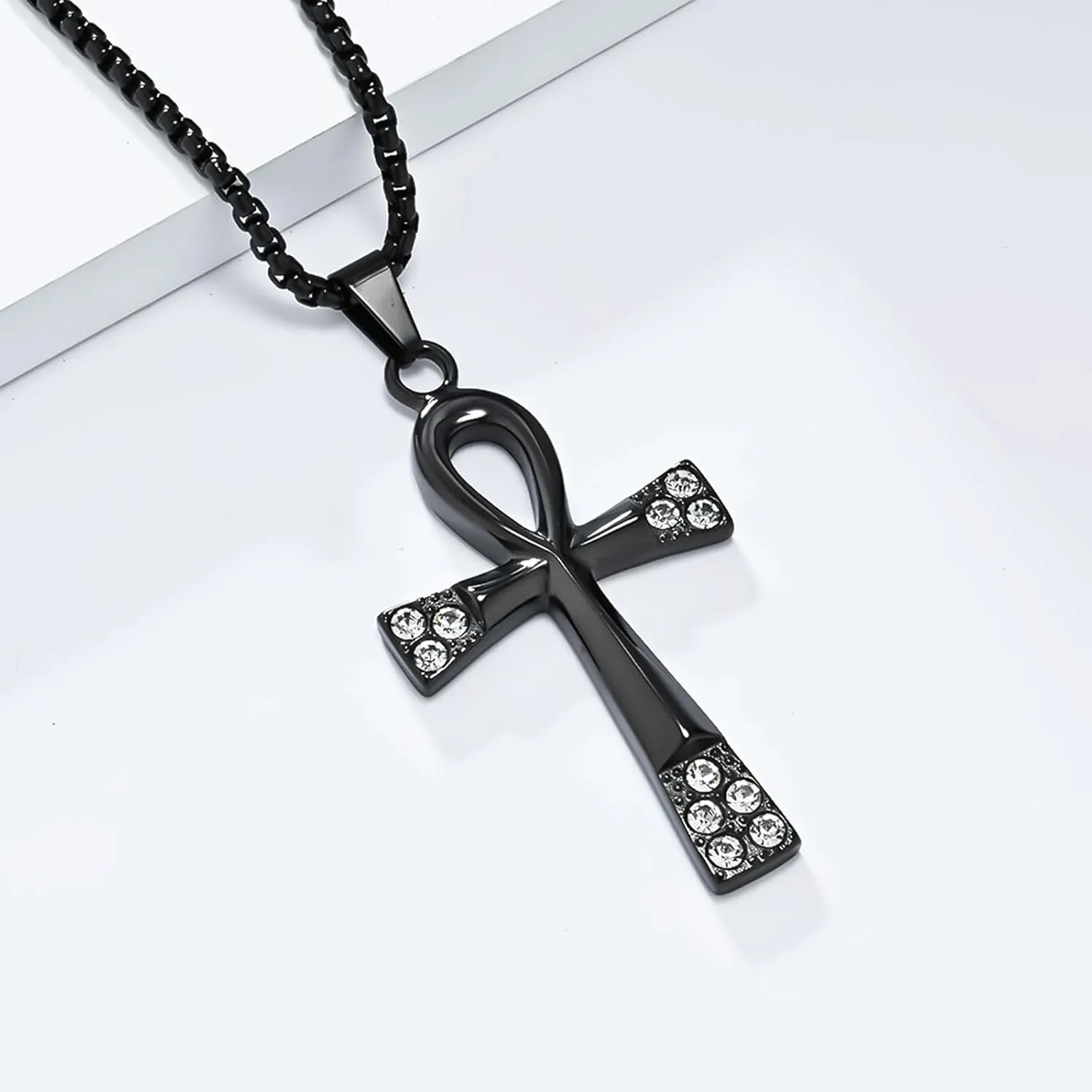 Stainless Steel Ankh Cross Necklace for Man and Women