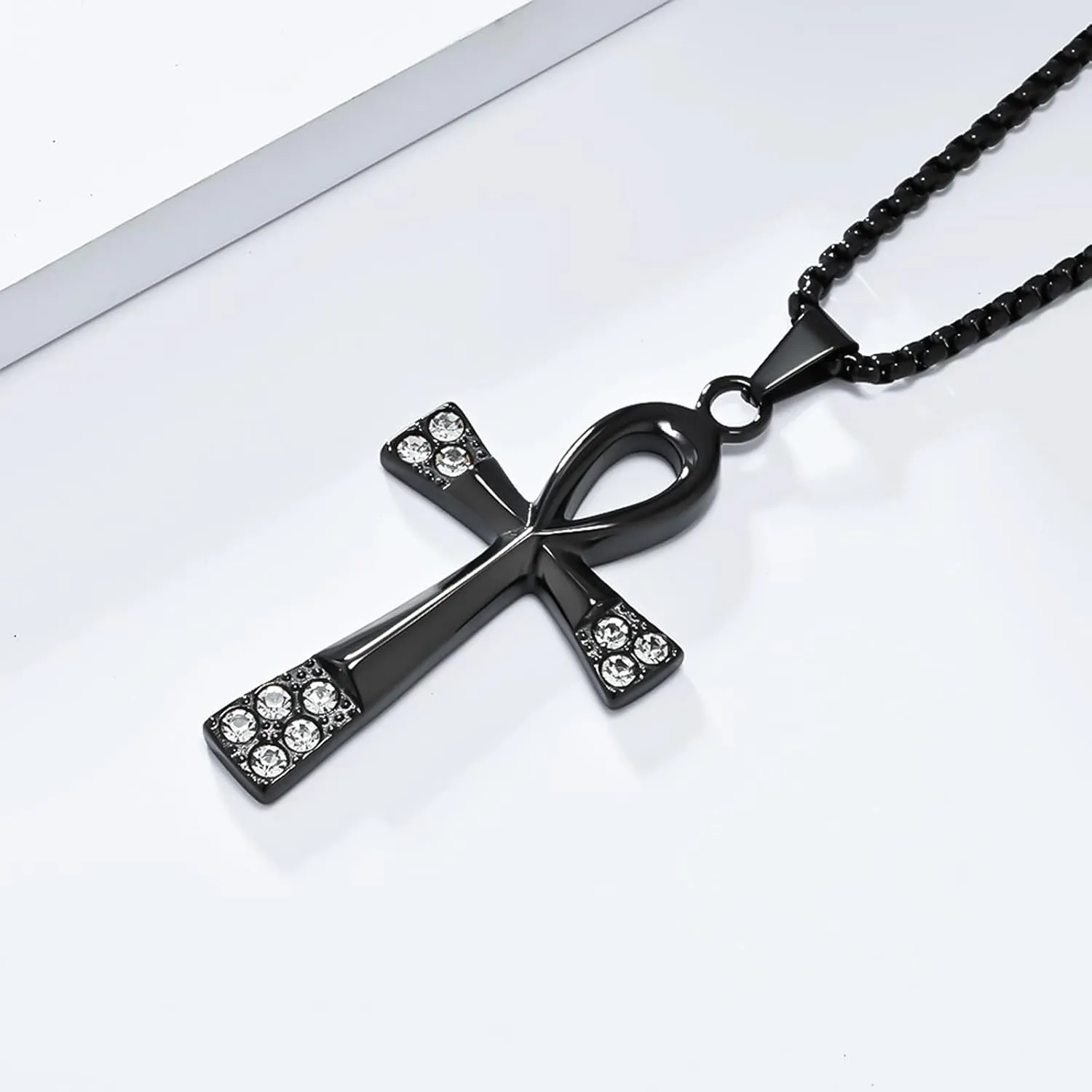 Stainless Steel Ankh Cross Necklace for Man and Women