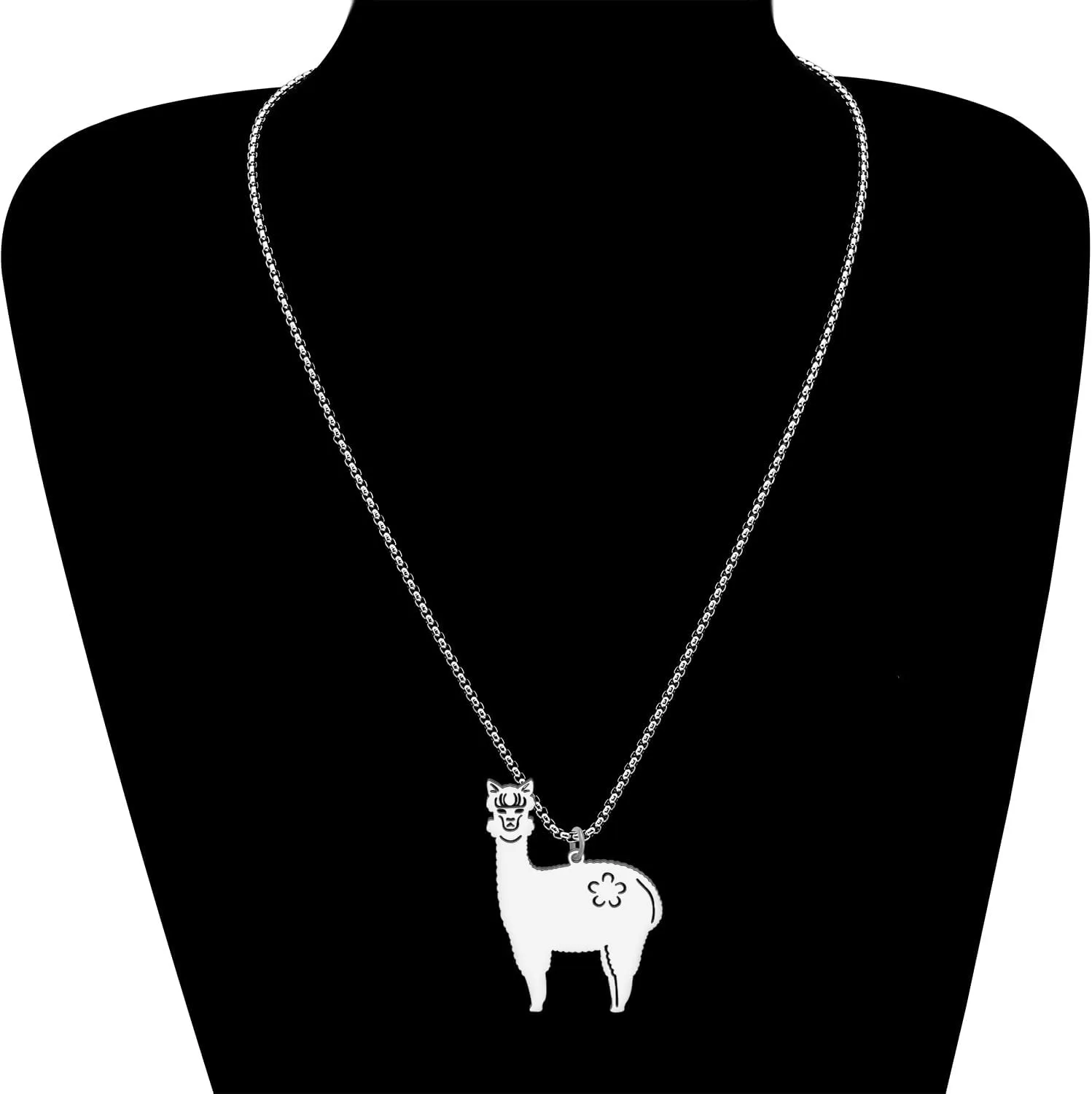 Stainless Steel Cute Alpaca Necklace 18K Gold Pendant Llama Animals Jewelry for WomenCharms Gifts Decor Party Favor