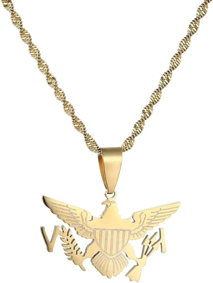 Stainless Steel The United States Virgin Islands Flag Pendant Necklaces For Women