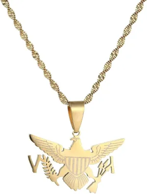 Stainless Steel The United States Virgin Islands Flag Pendant Necklaces For Women