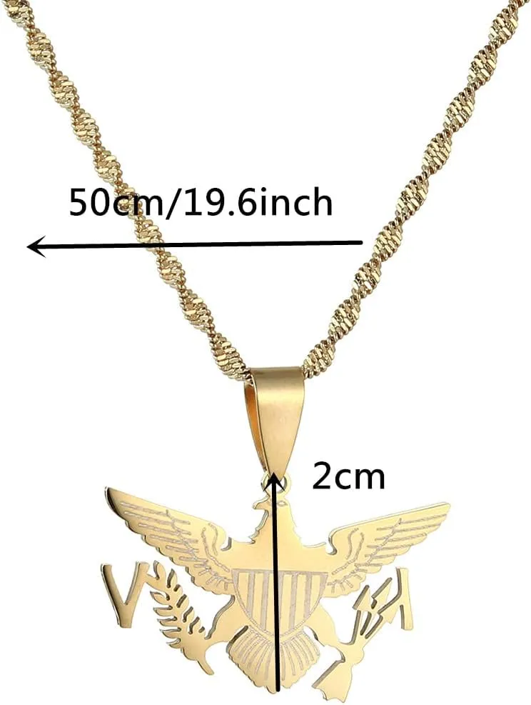 Stainless Steel The United States Virgin Islands Flag Pendant Necklaces For Women