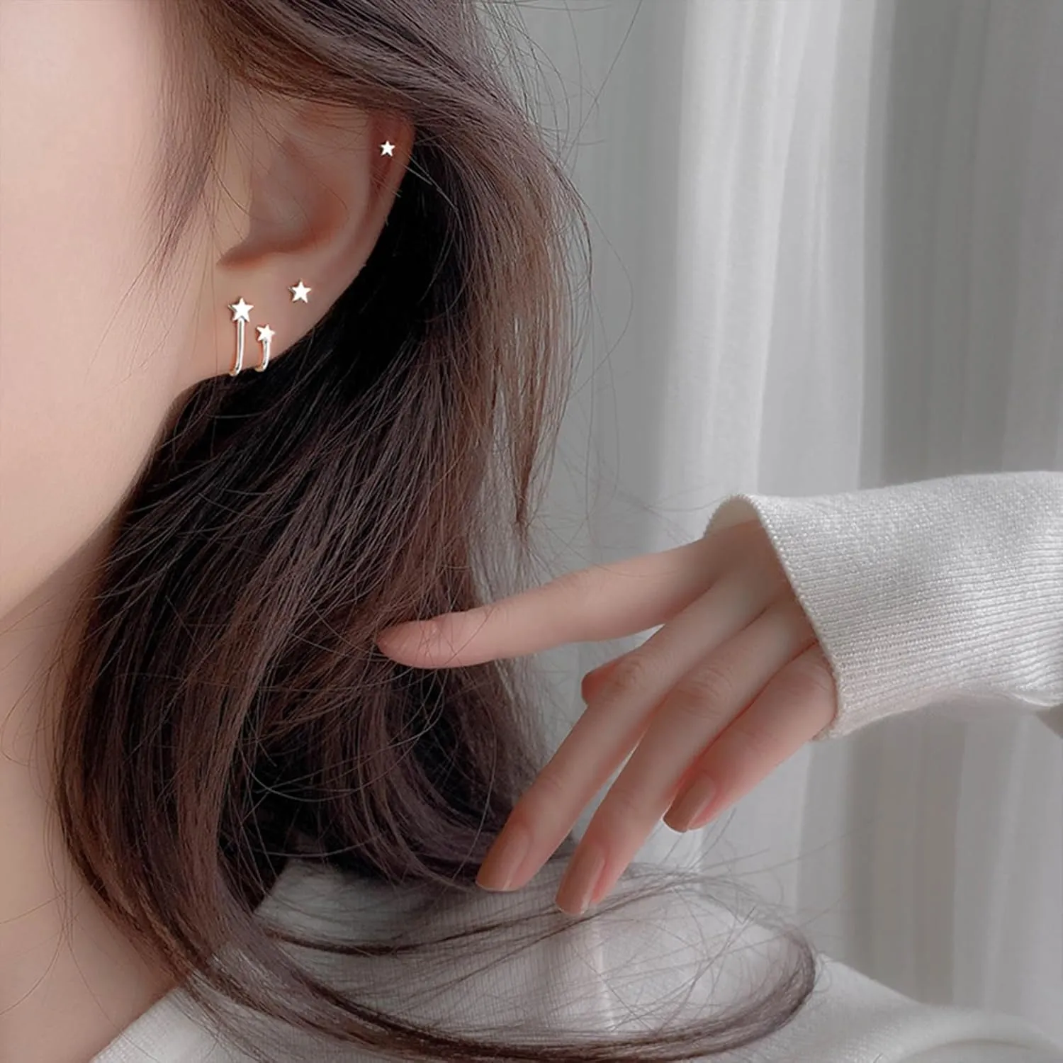 Star Cuff Earrings for Women Ear Cuff Silver Star Stud Earrings Star Earrings Studs Star Earrings for Women Star Jewelry