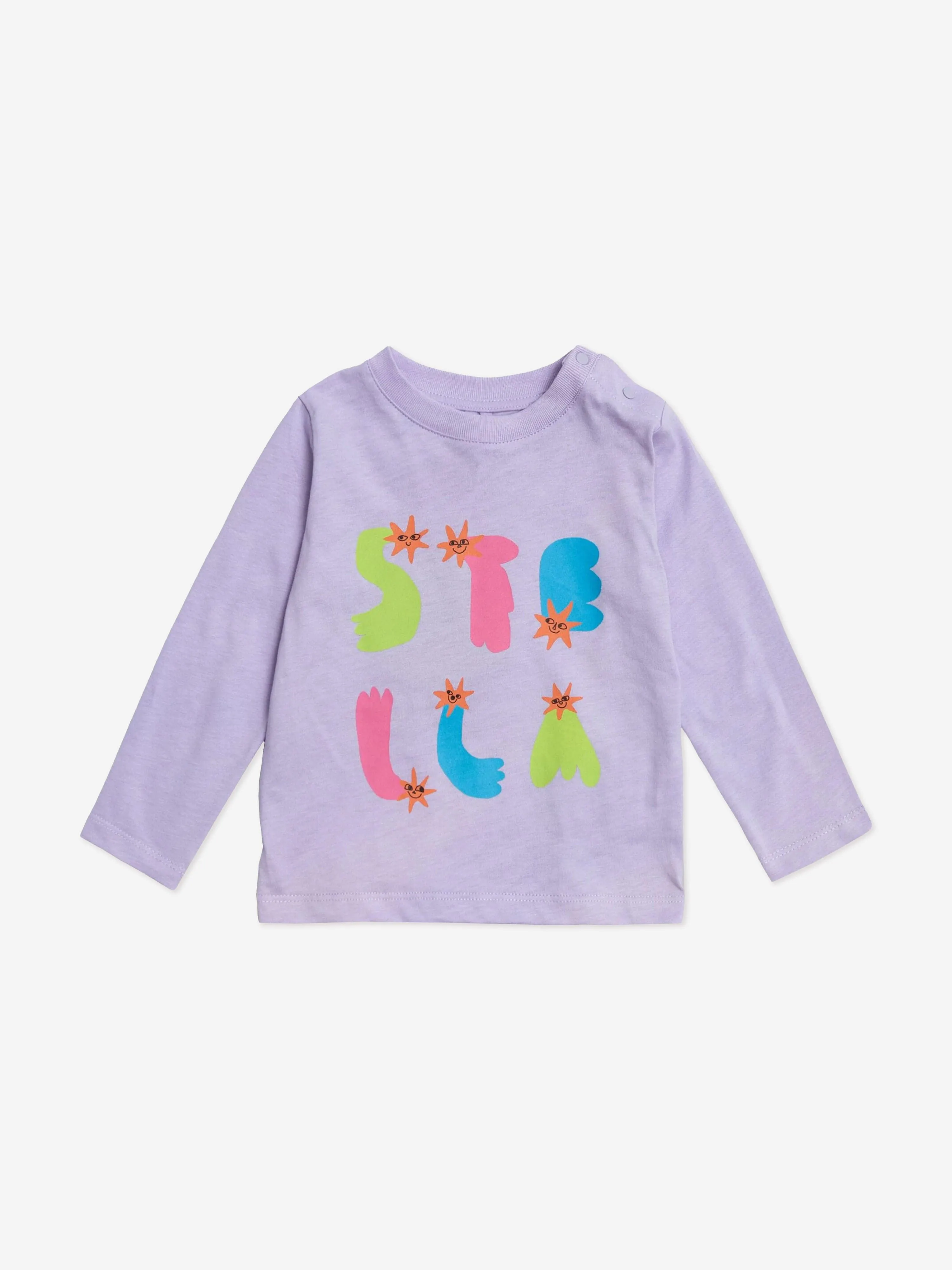 Stella McCartney Baby Girls Logo Long Sleeve T-Shirt in Purple