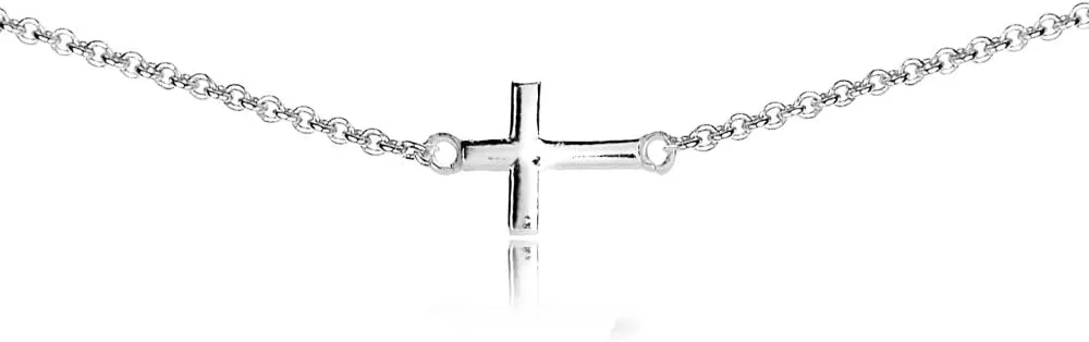 Sterling Silver & Rose Gold Layered Cross & Choker Necklaces - Dainty Gold for Women