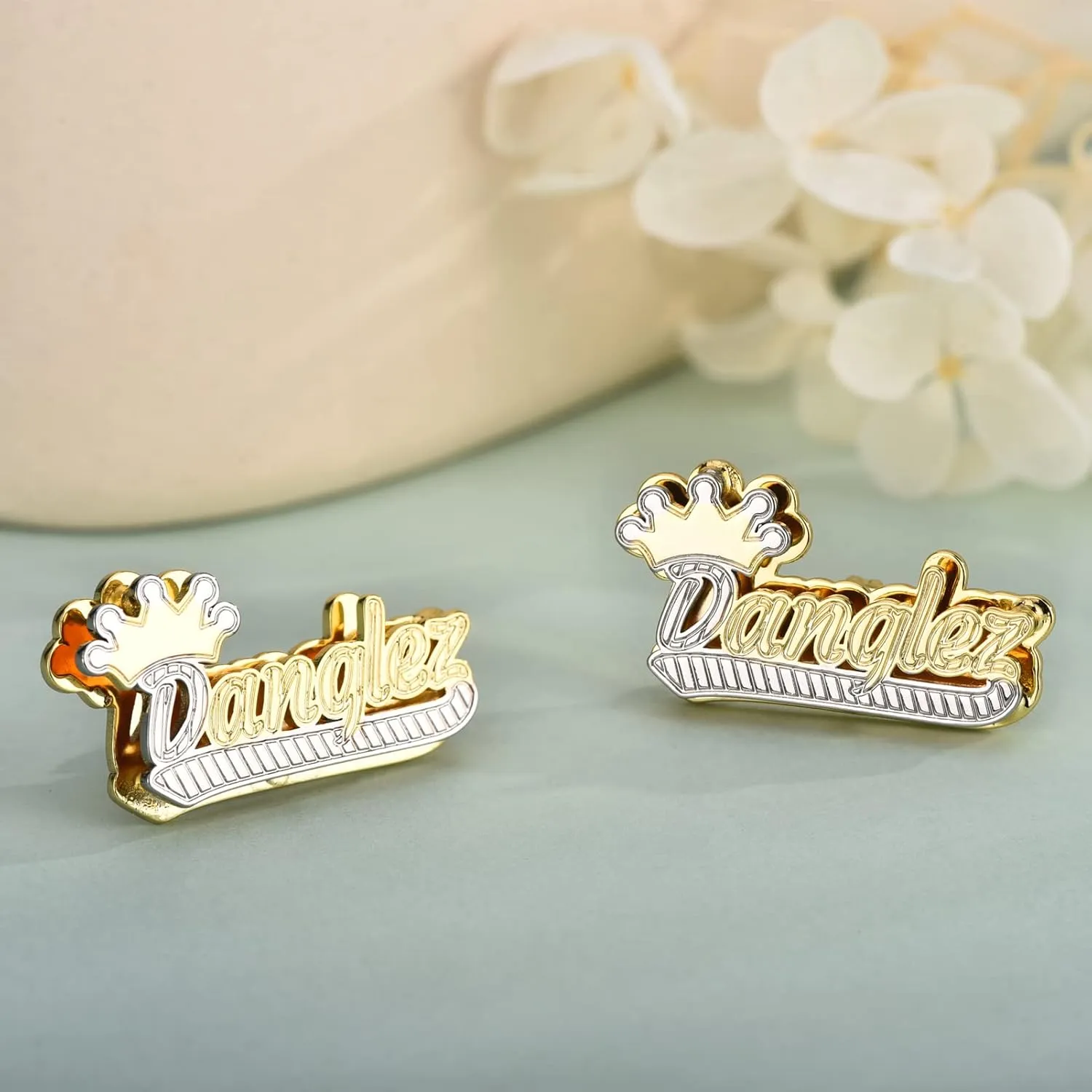 Sterling Silver Custom Stud Earrings - Personalized Name Earrings, Custom Made