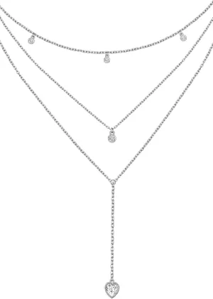 Sterling Silver Dainty Bead Layered Long Lariat Choker Necklaces for Women Boho