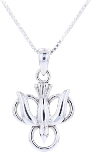 Sterling Silver Flying Dove Trinity Peace Love Pendant Necklace 18"