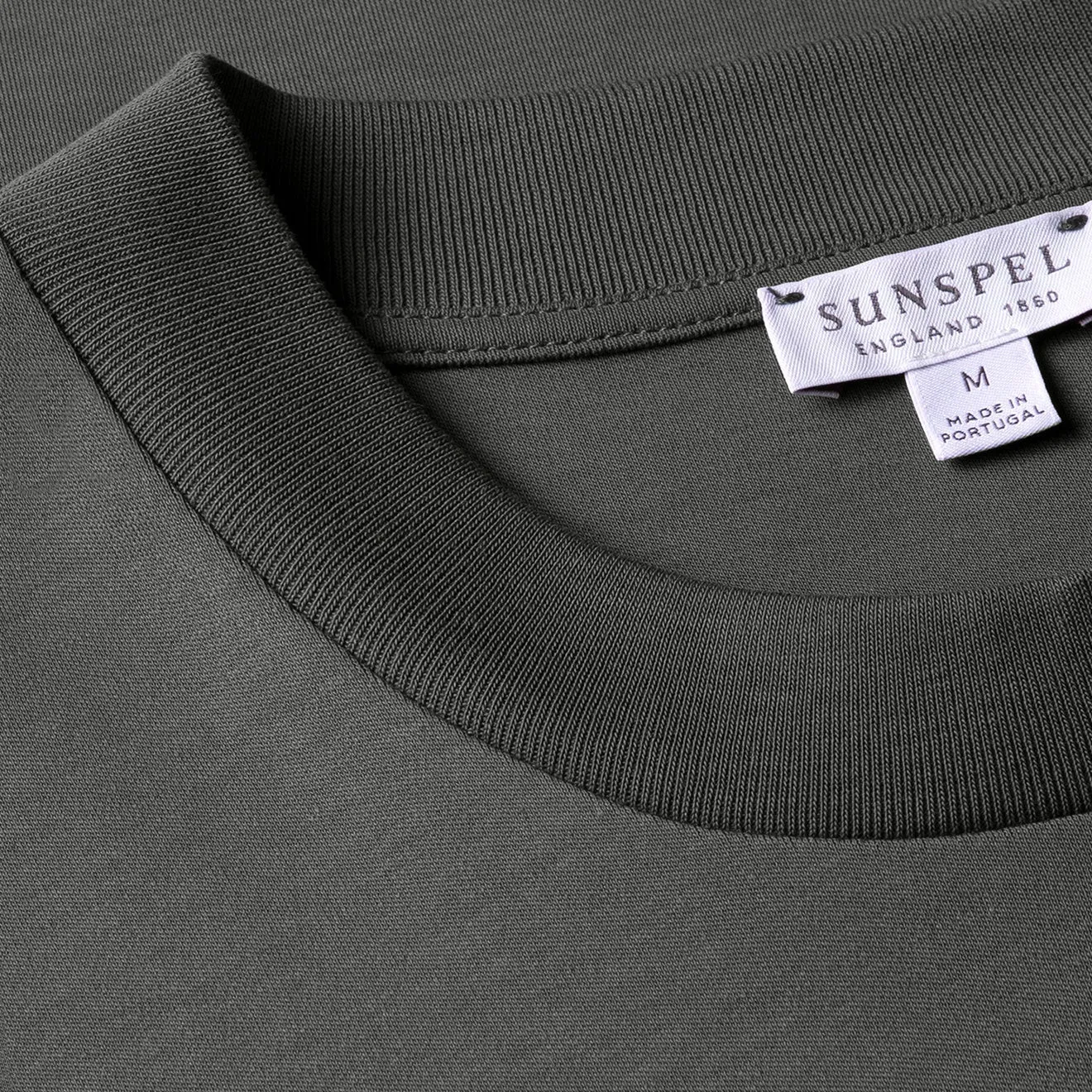 Sunspel Relaxed Fit Heavyweight Supima Cotton T‑Shirt Drill Green