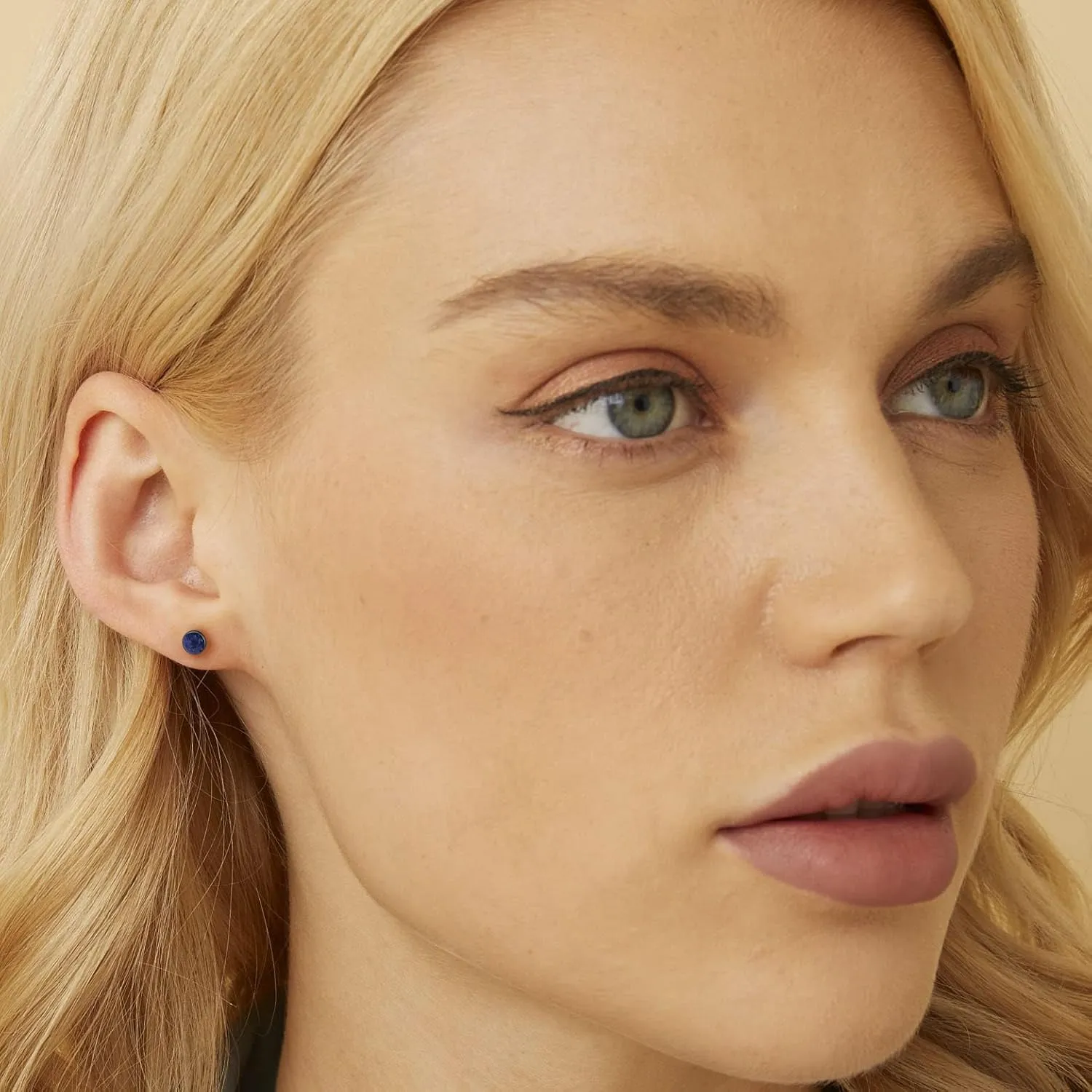 Surgical Stainless Steel Stud Earrings for Women Men Black Gold Plated Fluorescent Flat Back Hypoallergenic Earrings Suitable for Sensitive Ears