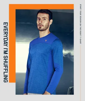TechnoSport Crew Neck Full Sleeve Dry Fit T Shirt for Men P-473 (Royal Blue)