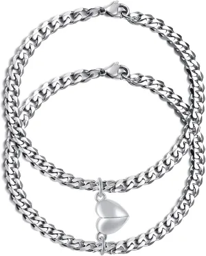 TempBeau Bracelet for Couple - Personalized ID Custom Engraving Bracelet, Braided Rope His and Her Bangle, Adjustable Friendship Bracelets for Sister BF GF, Pinky Promise Couple Bracelets Gifts