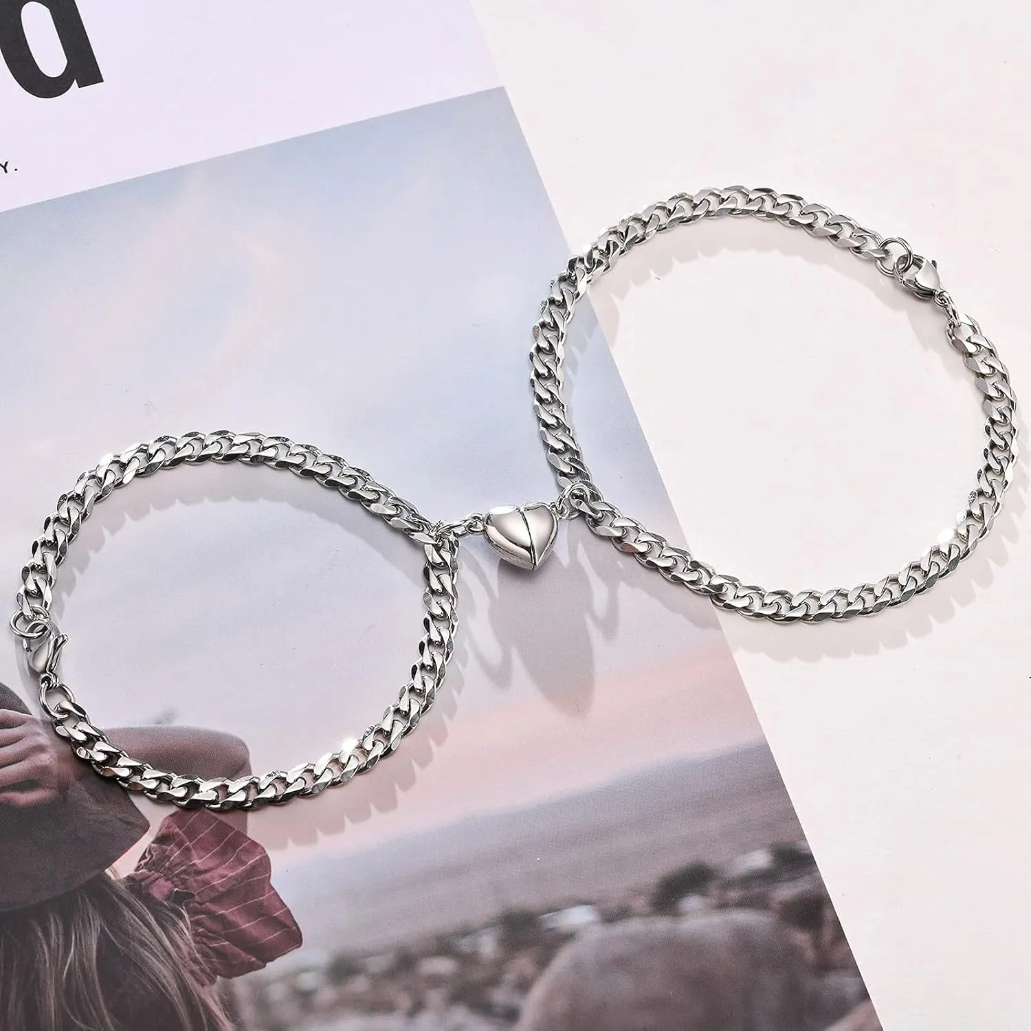 TempBeau Bracelet for Couple - Personalized ID Custom Engraving Bracelet, Braided Rope His and Her Bangle, Adjustable Friendship Bracelets for Sister BF GF, Pinky Promise Couple Bracelets Gifts