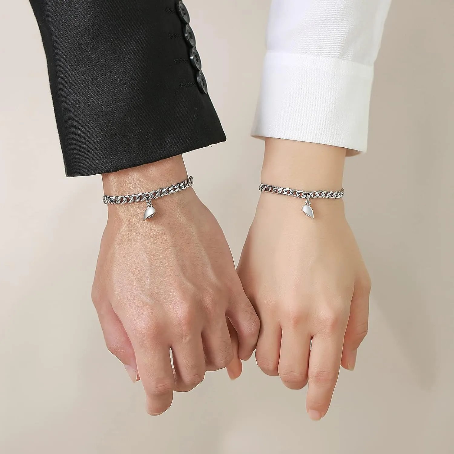 TempBeau Bracelet for Couple - Personalized ID Custom Engraving Bracelet, Braided Rope His and Her Bangle, Adjustable Friendship Bracelets for Sister BF GF, Pinky Promise Couple Bracelets Gifts