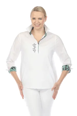 Terra Contrast Collar & Cuff Top