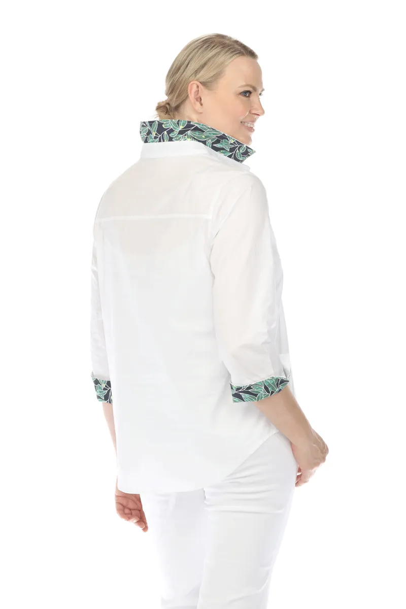 Terra Contrast Collar & Cuff Top