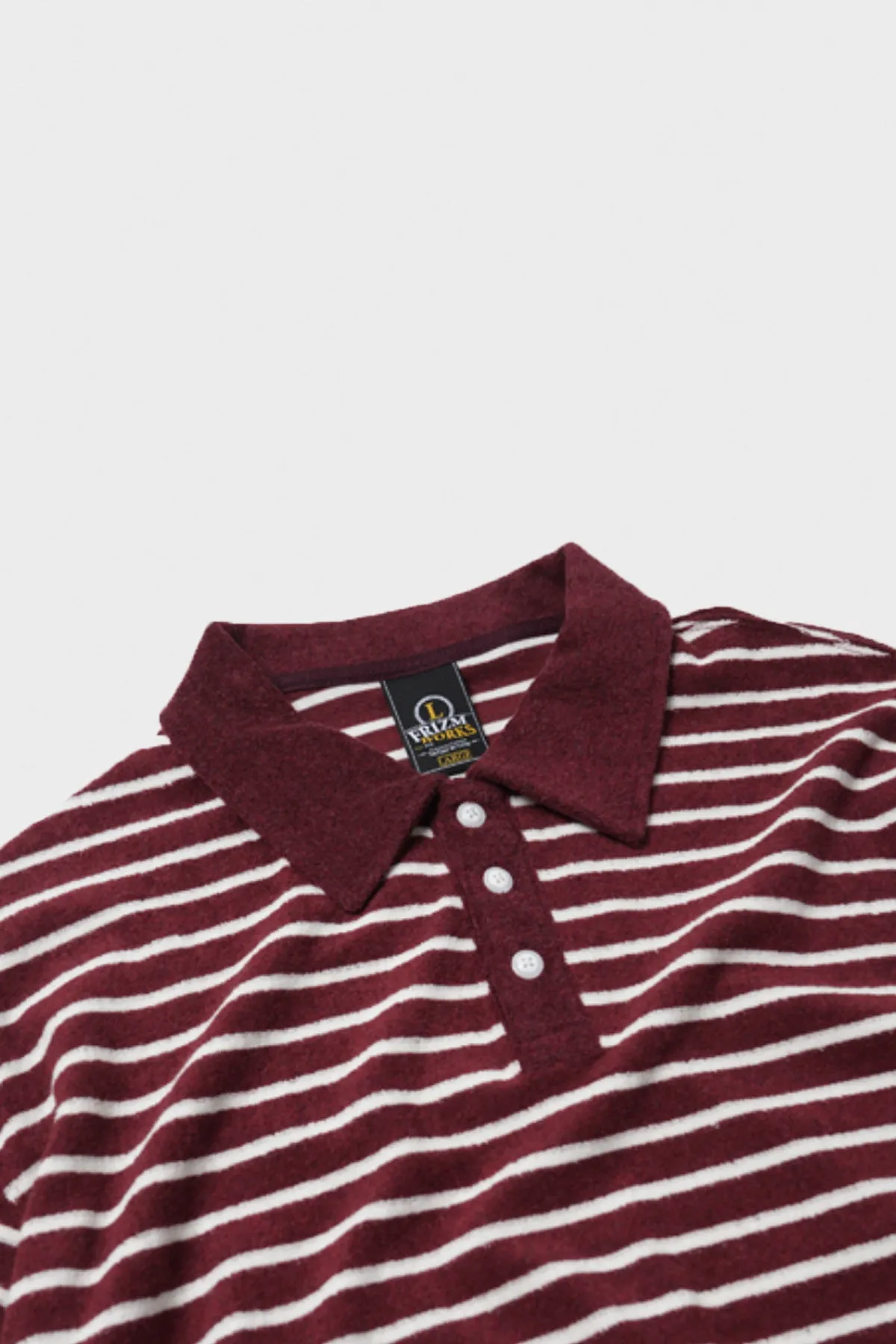 Terry Stripe Pique Shirt - Burgundy