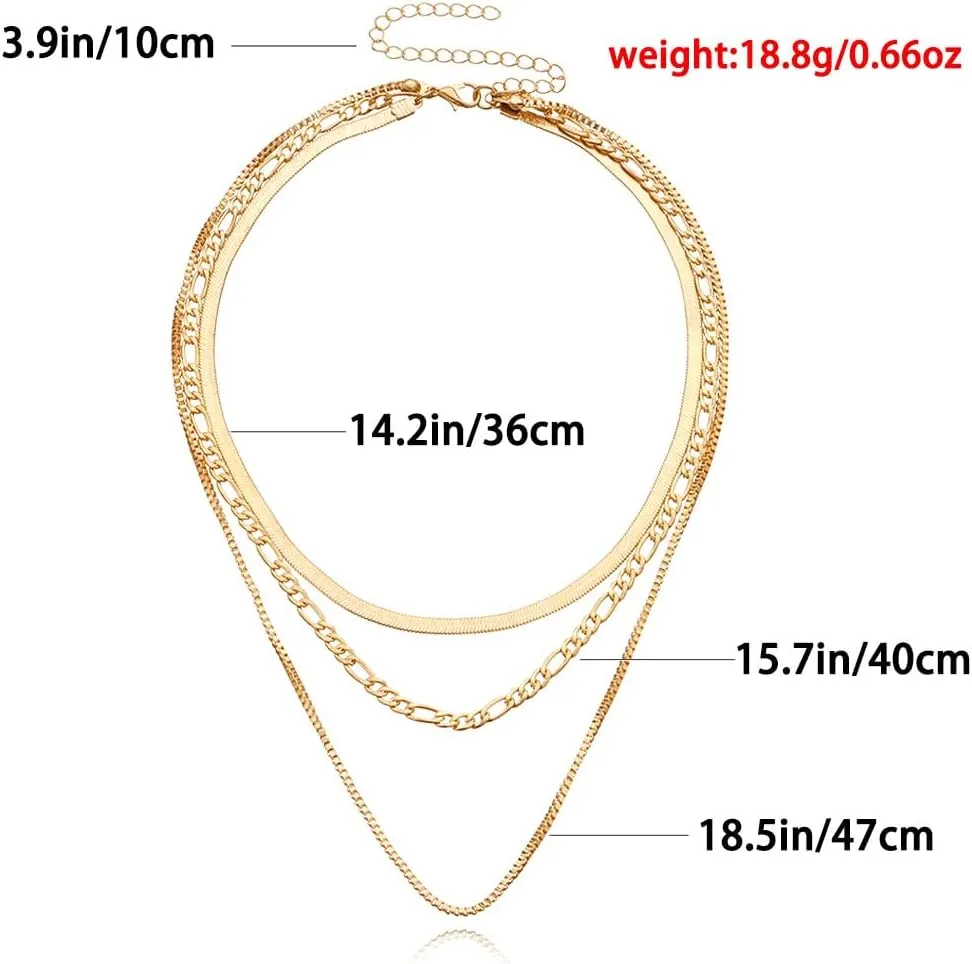 Tgirls Gold Layered Necklaces Dainty Snake Chain Necklace Minimalist Choker Necklace Jewelry for Women