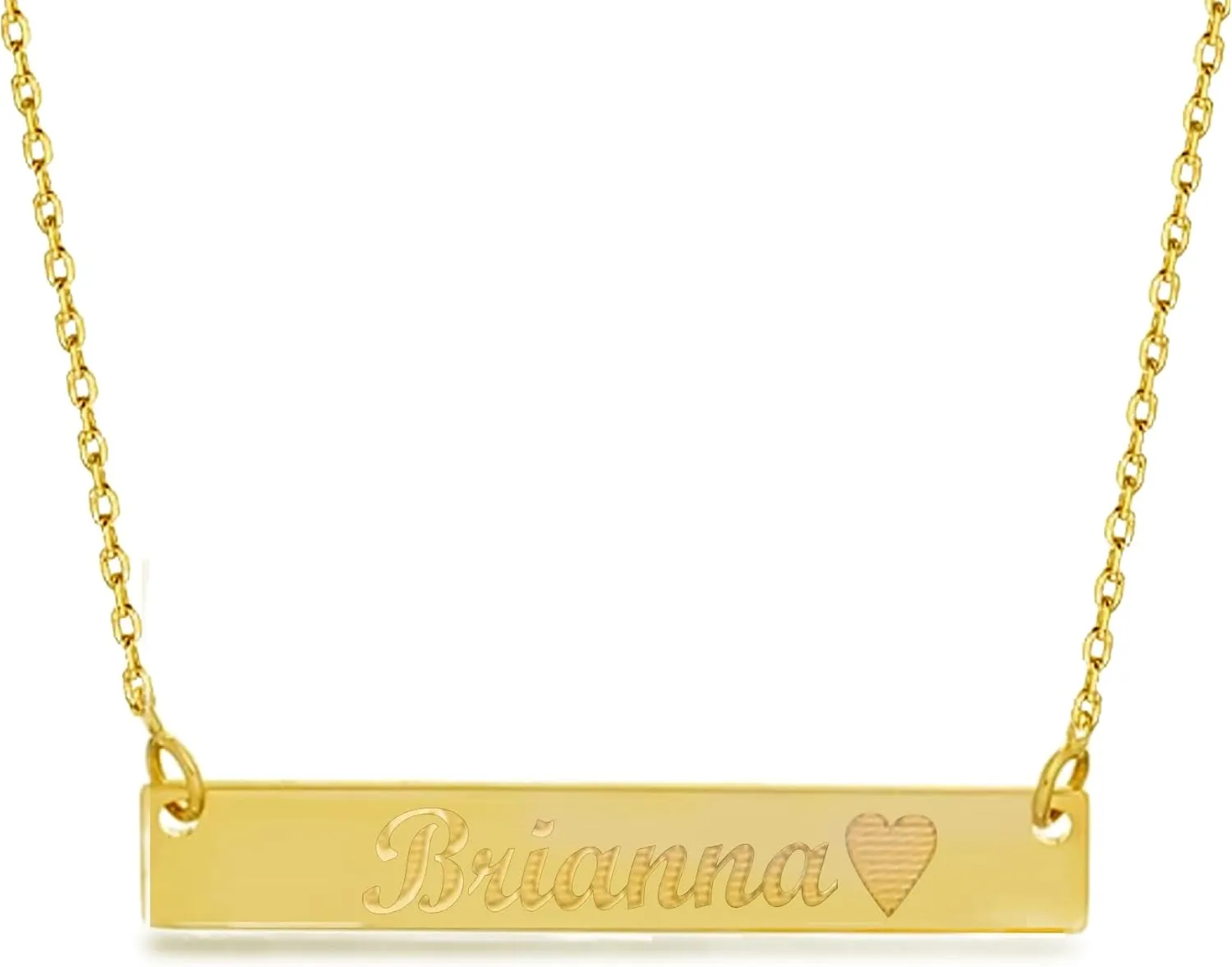 Tina&Co Stainless Steel Gold Bar Necklace Engravable with 161718 Adjusted Chain Horizontal Bar Pendant Necklace Engravable Blank No Engraved