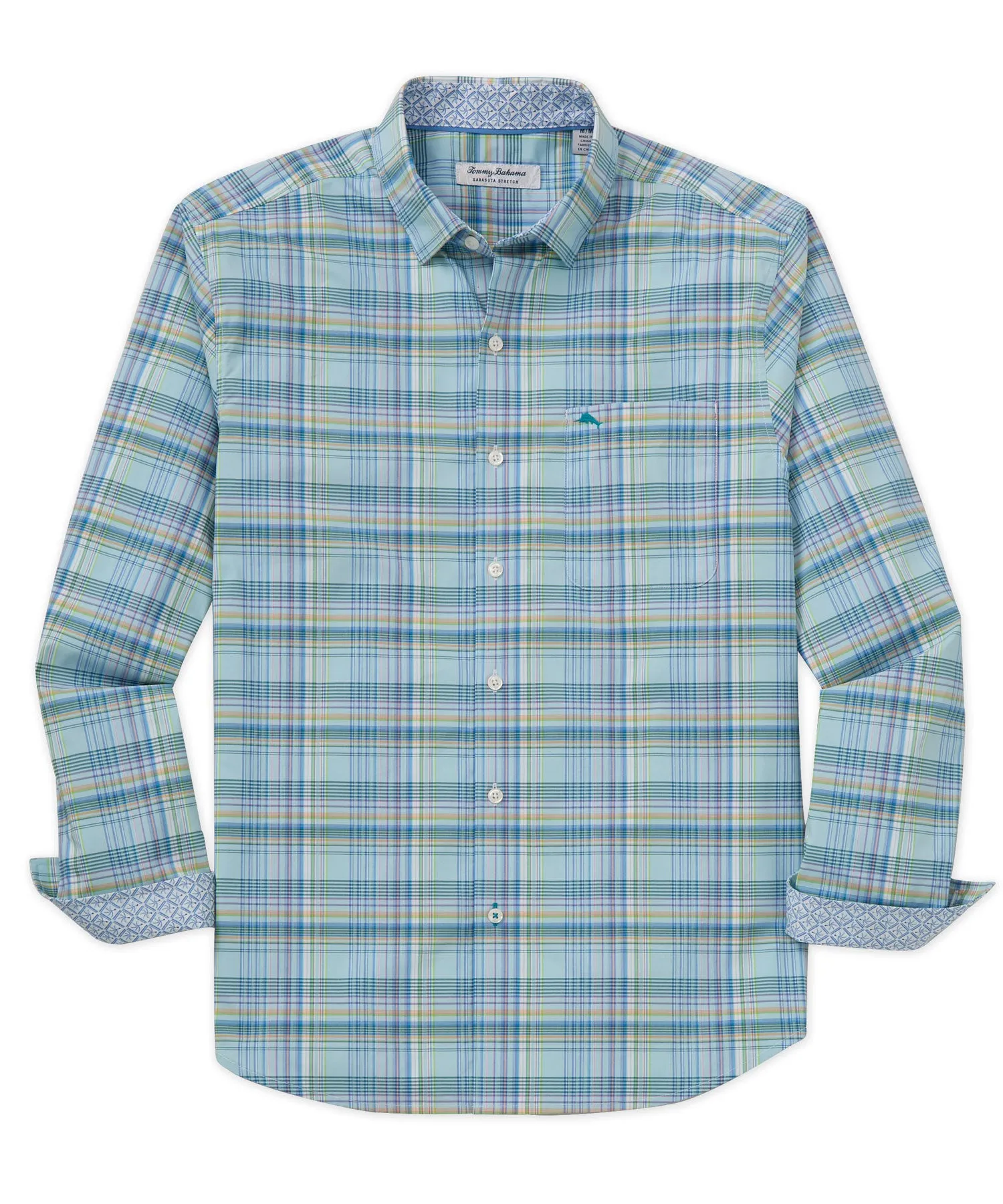 Tommy Bahama Long Sleeve Sarasota Stretch Chablis Check Plaid Sport Shirt